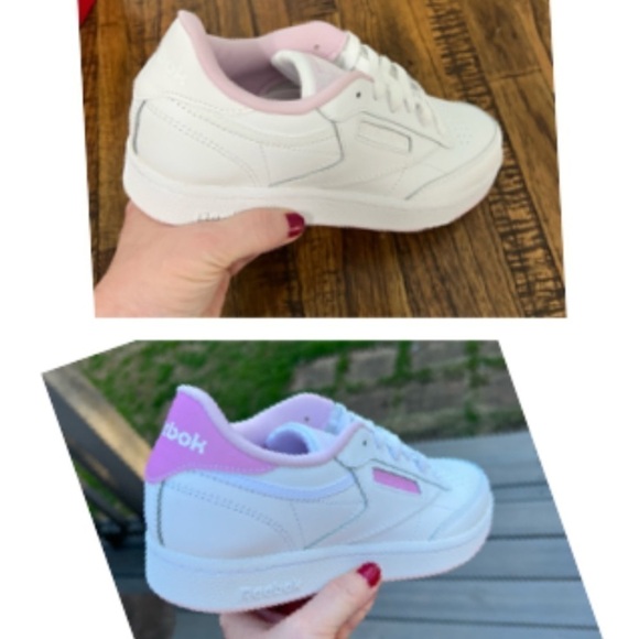 Reebok Club C sneaker logos change pink in sunlight 5 Youth NWT